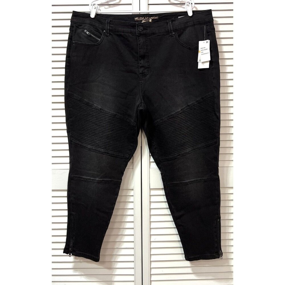 melissa mccarthy seven jeans plus 16W black stretch pencil slimming NWT